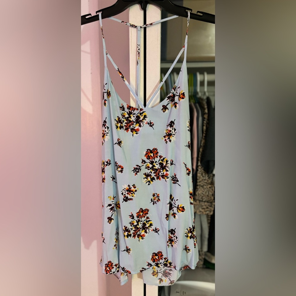 Xl baby blue floral print cami top